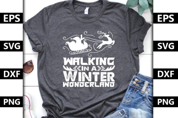 Christmas Quote SVG Design, Walking in Winter Charm