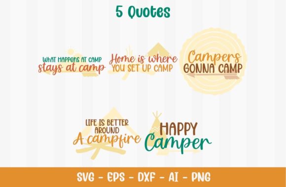 Nature Camping Quotes: A Quirky Embroidery Design for Summer Projects